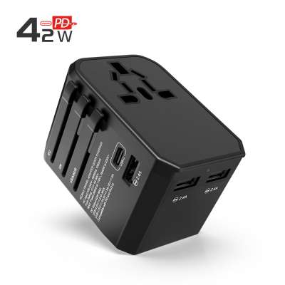 Wontravel newest product 45W PD travel charger AU EU AUS US plug universal adapter Type C usb charger