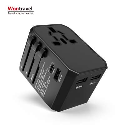 Wontravel most popular travel adapter 3usb type c 45W quick charging travel charger